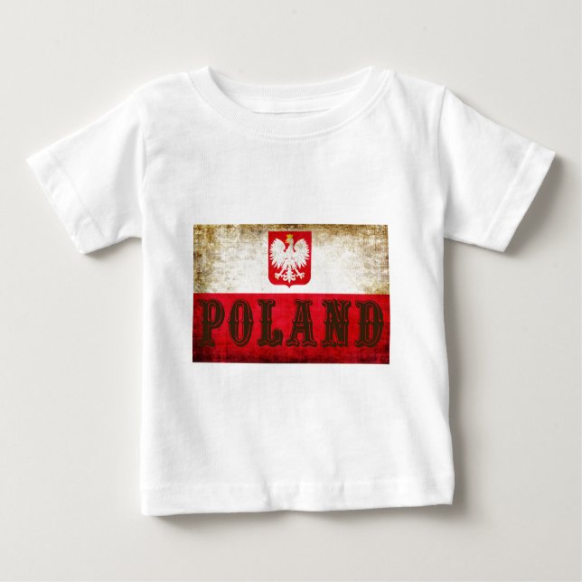 Polen Flagga Grunge Tee (Framsida)