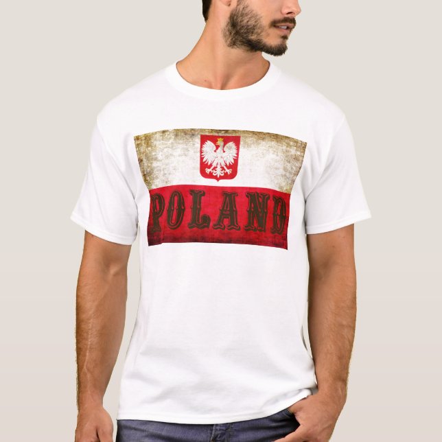 Polen Flagga Grunge Tröja (Framsida)