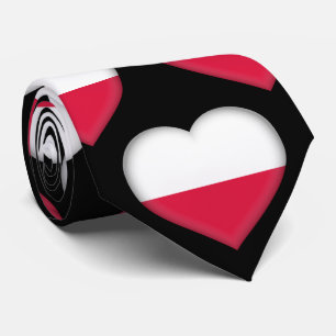 Polen Flagga Heart Mönster Neck Tie Slips