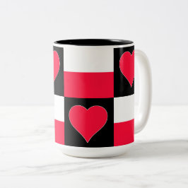 Polen Flagga Heart Mönster Patriotic Polska Pridet Två-Tonad Mugg