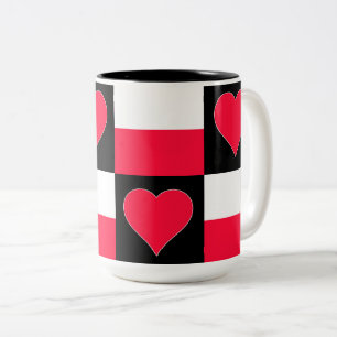 Polen Flagga Heart Mönster Patriotic Polska Pridet Två-Tonad Mugg