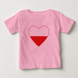 Polen Flagga Heart T-Shirt