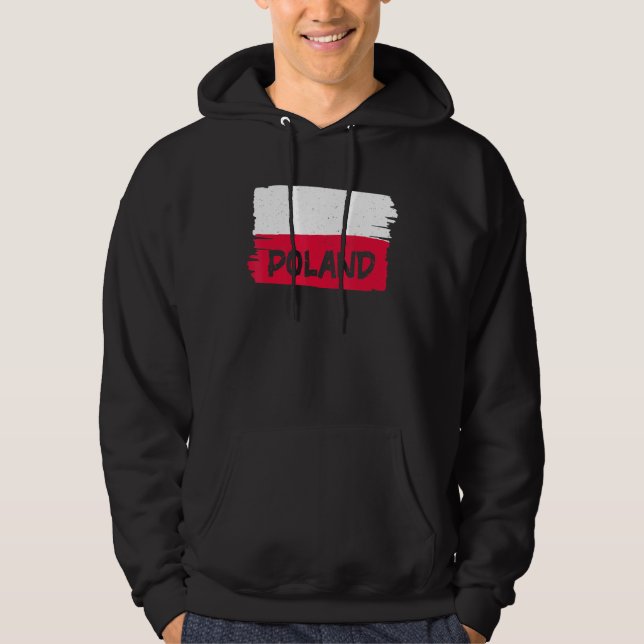 Polen Flagga Hoodie (Framsida)