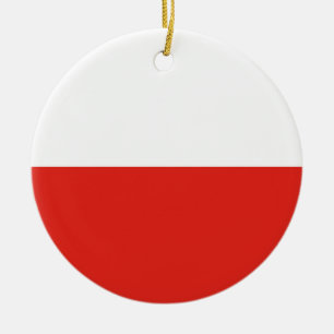 Polen flagga julgransprydnad keramik