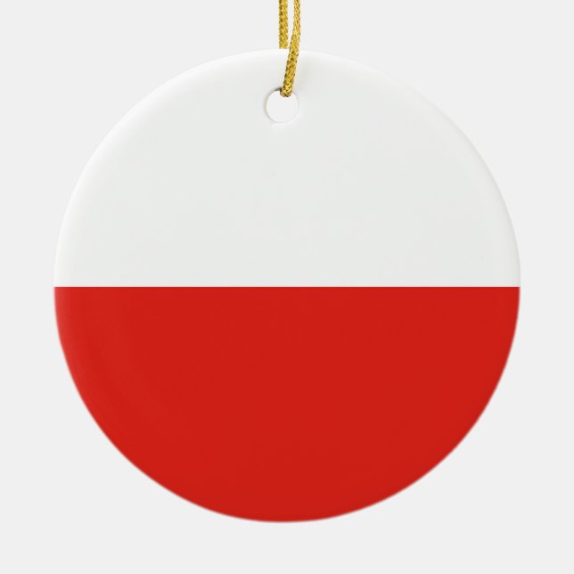 Polen flagga julgransprydnad keramik (Framsidan)