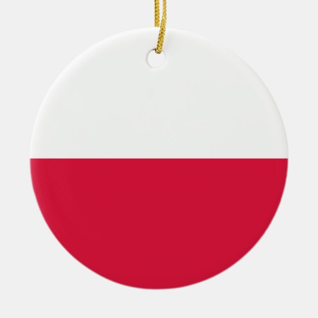 Polen Flagga Julgransprydnad Keramik (Framsidan)