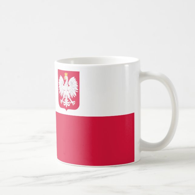 Polen flagga kaffemugg (Höger)