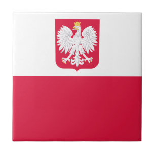 Polen Flagga Kakelplatta