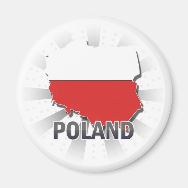 Polen Flagga Karta 2.0 Magnet (Framsidan)