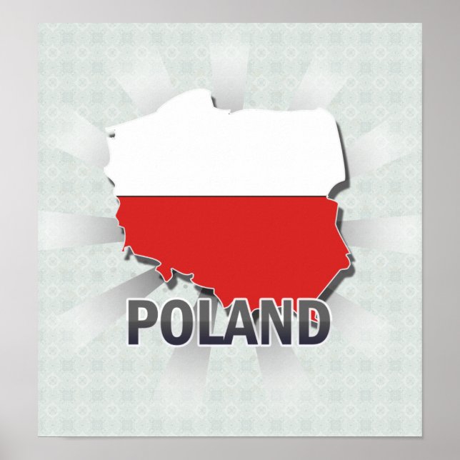 Polen Flagga Karta 2.0 Poster (Framsidan)