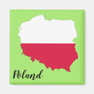 Polen Flagga Karta Magnet