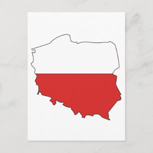 Polen flagga karta vykort