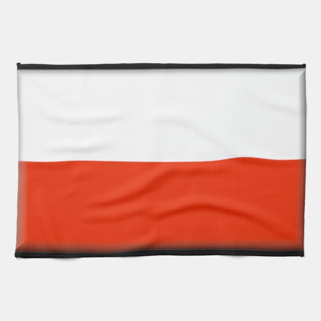 Polen flagga kökshandduk (Horisontell)