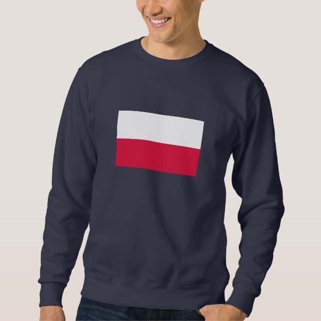 Polen Flagga Lång Ärmad Tröja (Framsida)