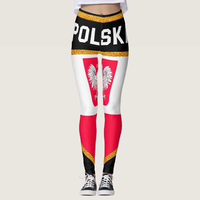 Polen Flagga Leggings (Framsida)