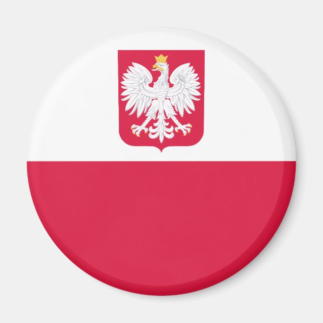 Polen Flagga Magnet (Framsidan)