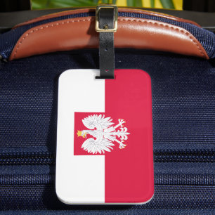 Polen flagga (med jackande av arm) bagagebricka