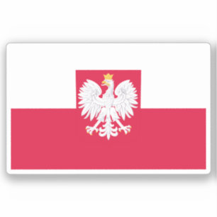Polen flagga (med jackande av arm) klistermärken