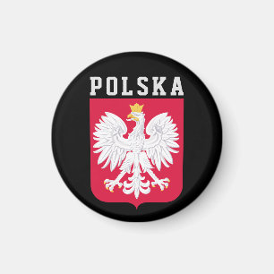 Polen flagga (med jackande av arm) magnet