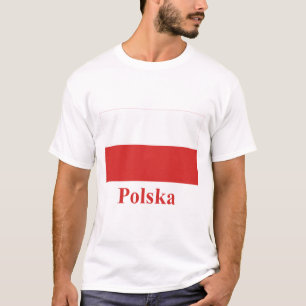 Polen flagga med namn i polskt t shirt