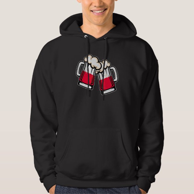 Polen Flagga Ölmugg   Cool Polsk Öl Hoodie (Framsida)