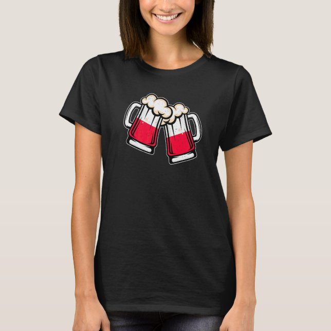 Polen Flagga Ölmugg  Cool Polsk Öl T Shirt (Framsida)