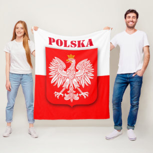 Polen Flagga Patriotic Football Soccer Polska Flee Fleecefilt
