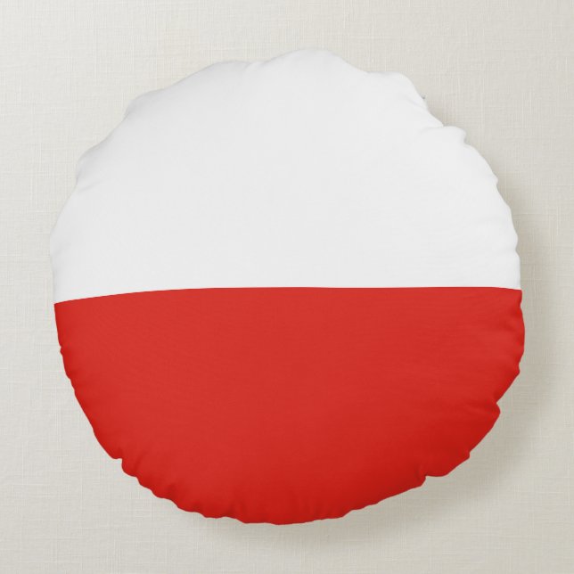 Polen flagga rund kudde (Baksidan)