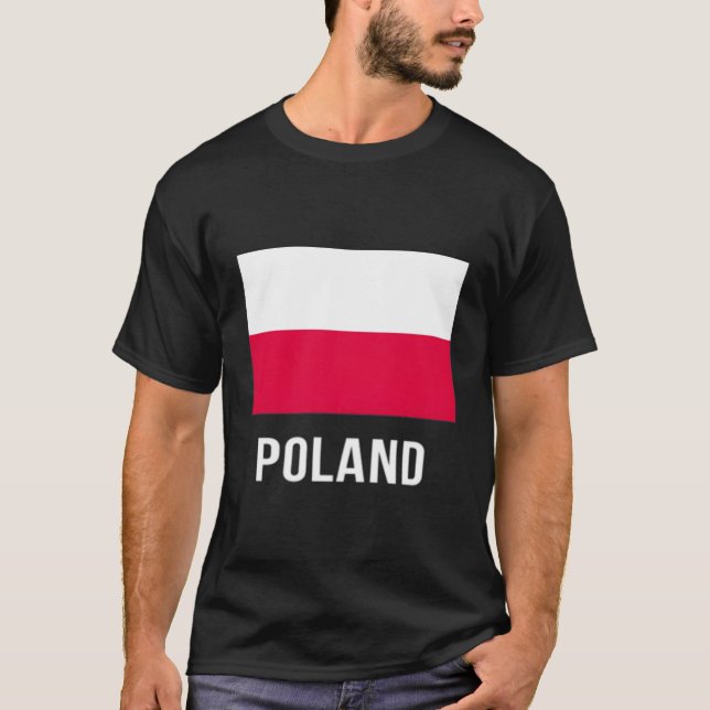 Polen Flagga Shirt polska T (Framsida)