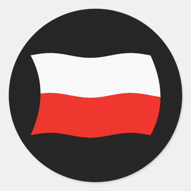 Polen Flagga Sticker Runt Klistermärke (Framsida)