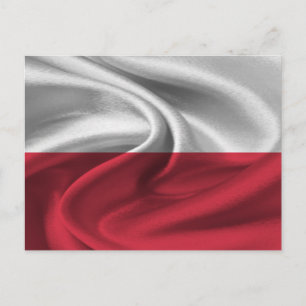Polen Flagga Vykort