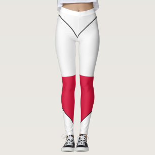 Polen flaggahjärta leggings