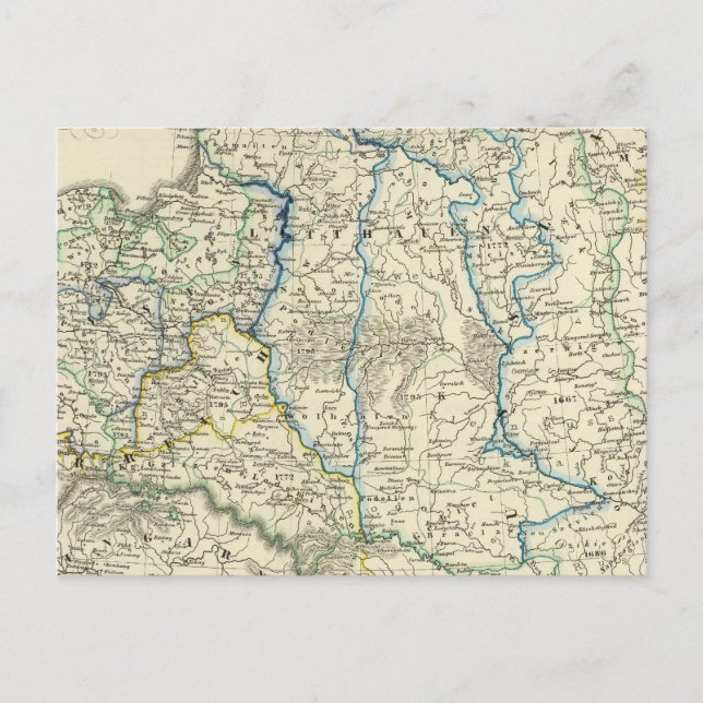 Polen fram till nedgången 1795 vykort (Framsida)