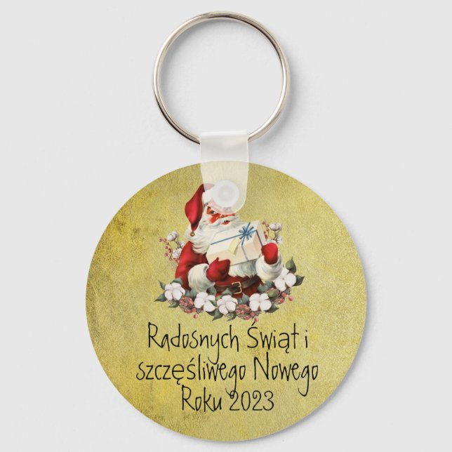 Polen Gift Wesołych Świąt God jul polska Nyckelring (Framsida)