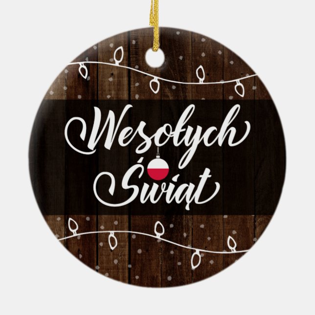 Polen god jul, Wesołych lantliga Świąt Julgransprydnad Keramik (Baksidan)
