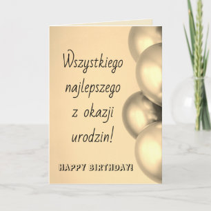 Polen Grattis på födelsedagen på polska Kort