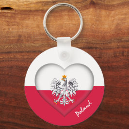 Polen & Heart, Polska Flagga mode / sport Nyckelring