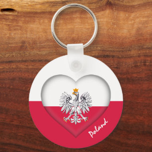 Polen & Heart, Polska Flagga mode / sport Nyckelring