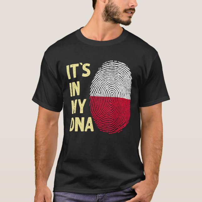 Polen i mitt danska polska Flagga Polen T Shirt (Framsida)