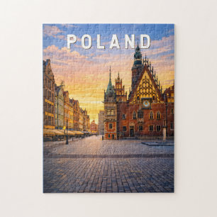 Polen Illustration Resa Konst Vintage Pussel