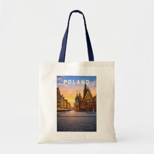 Polen Illustration Resa Konst Vintage Tygkasse