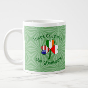 Polen Irland Amerikansk Shamrock Flagga Personlig Jumbo Mugg