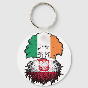 Polen, Irland, Träd, Flagga Nyckelring