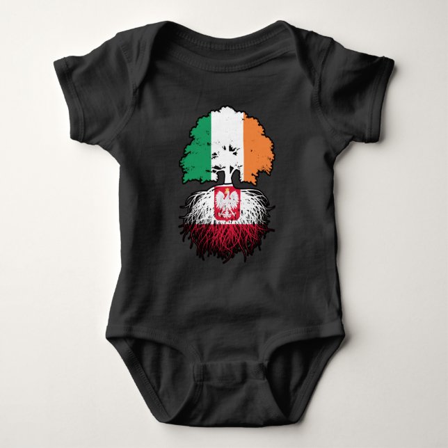 Polen, Irland, Träd, Flagga T Shirt (Framsida)