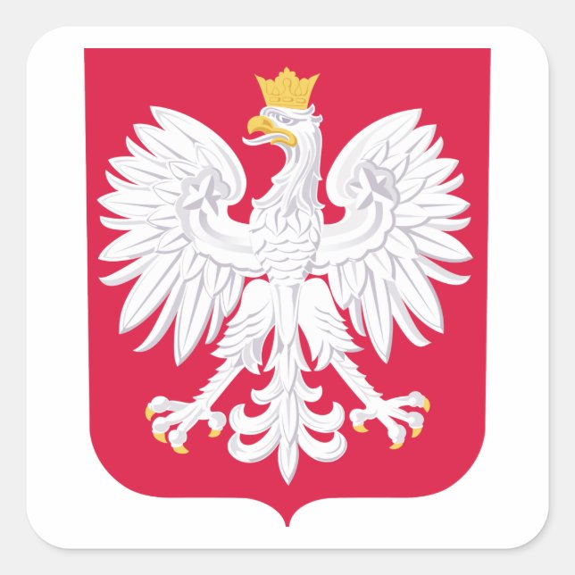 Polen Jackar om Arm Fyrkantigt Klistermärke (Framsida)