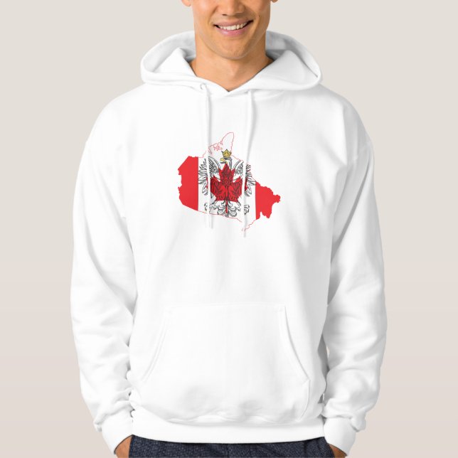 Polen Kanada Flagga Karta Hoodie (Framsida)