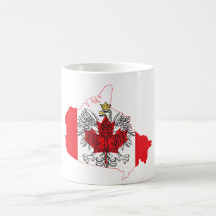 Polen Kanada Flagga Karta Kaffemugg
