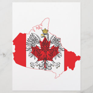 Polen Kanada Flagga Karta Reklamblad