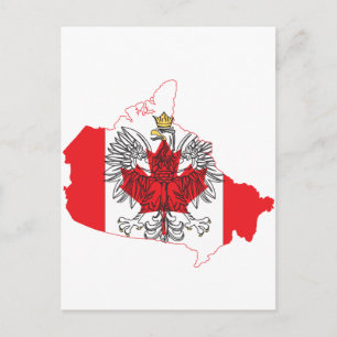 Polen Kanada flaggakarta Vykort