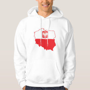 Polen Karta i polska Färg Hoodie